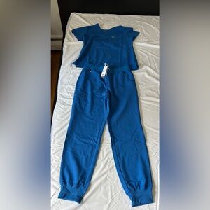 *Brand New* Women Figs Set Royal Blue w/ Catarina Top & Joggers Pants Size S